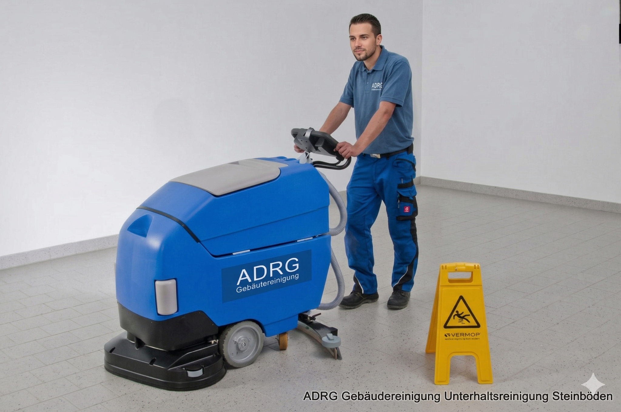 Maschinelle Bodenreinigung mit Scheuersaugmaschine